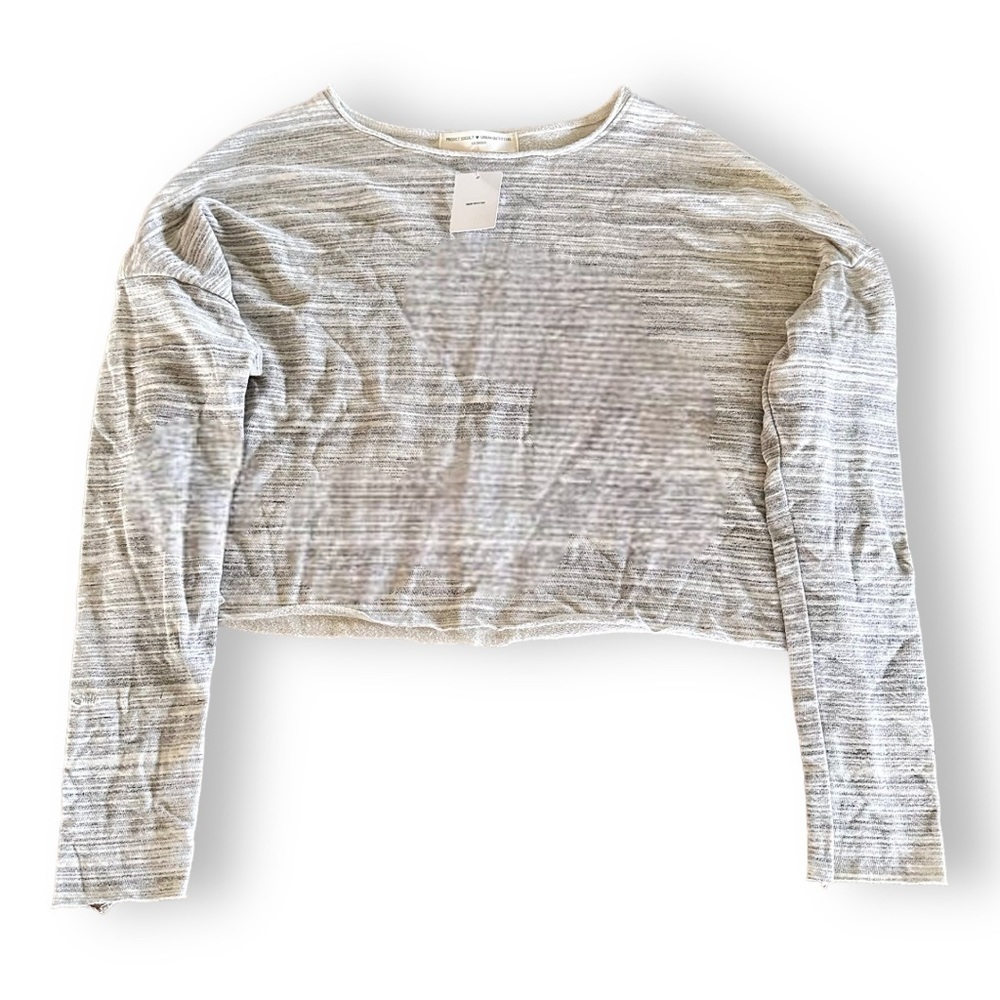 Project Social T Urban Outfitters Crop Sleeved Top Sweater Carbon Large